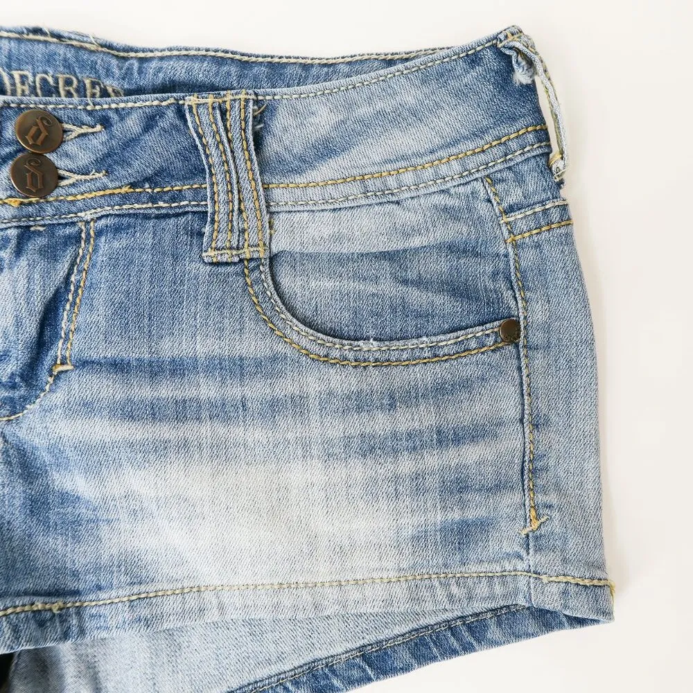 Vintage Y2K Decree Denim Micro Mini Short Shorts - Image 5