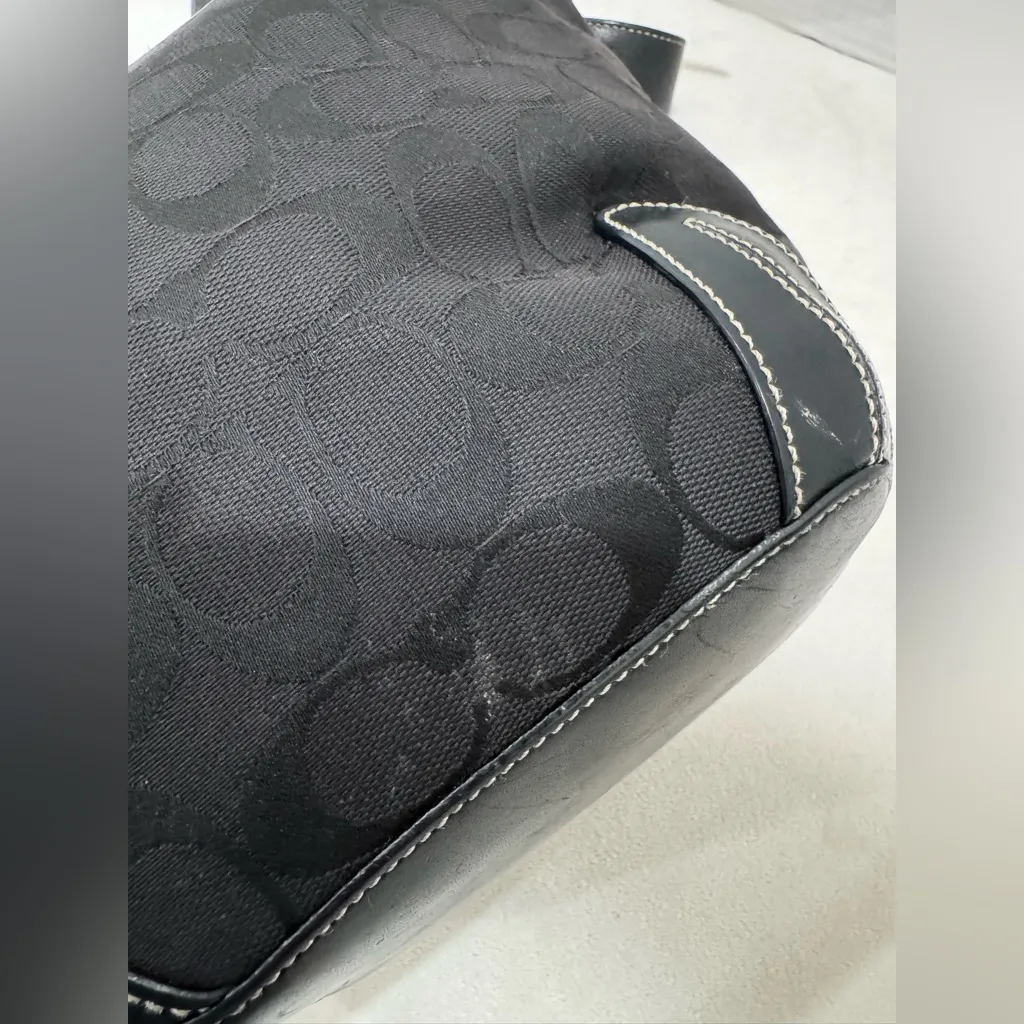 Coach Vintage Y2K Black Signature Logo Bucket Soho Hobo Duffle Bag Satchel Purse - Image 10