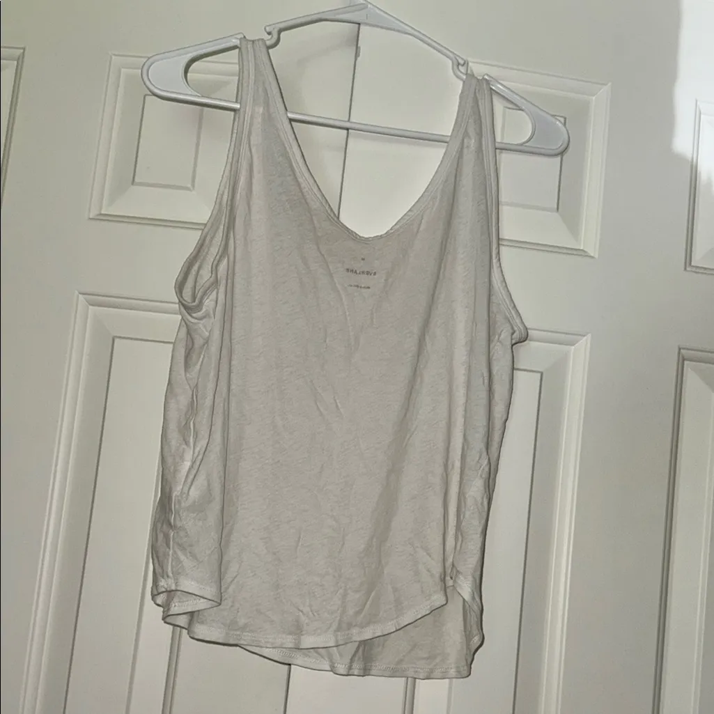 Everlane White Relaxed Tank Top - Image 4