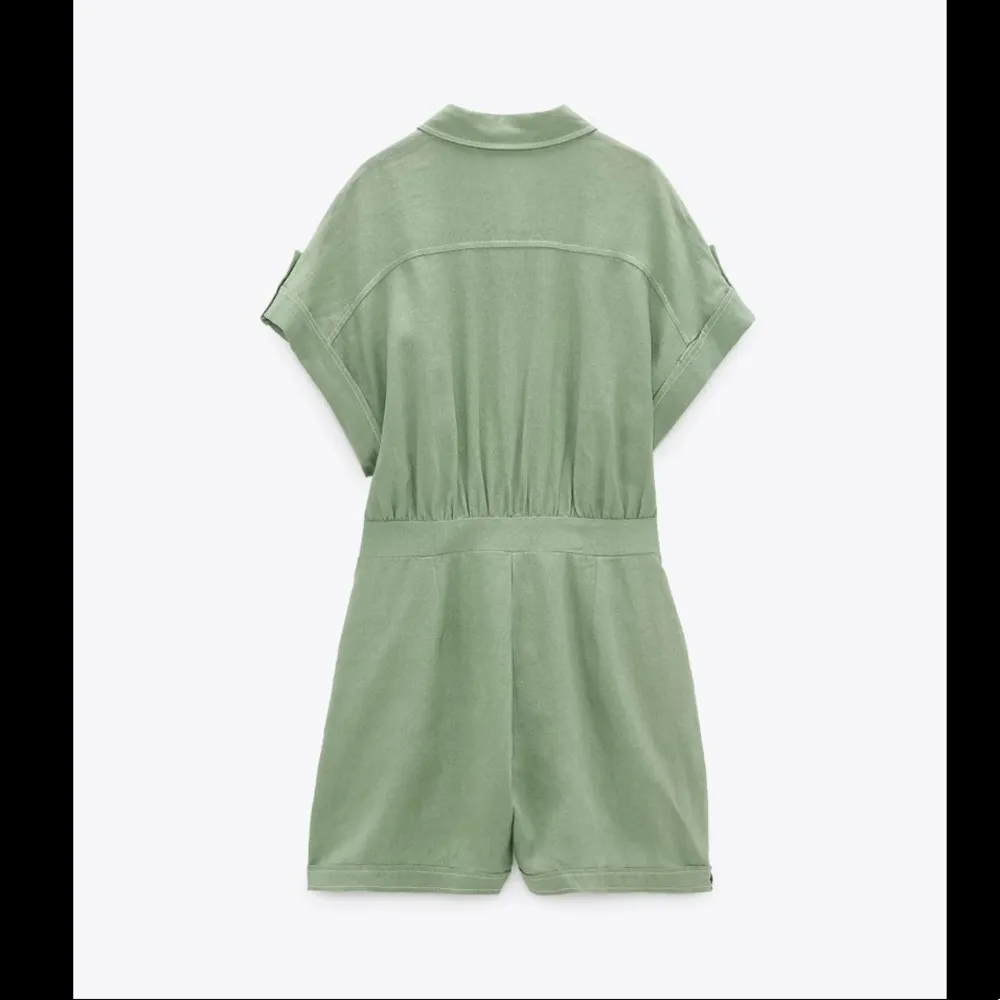 Zara topstitched jumpsuit in green - Image 7