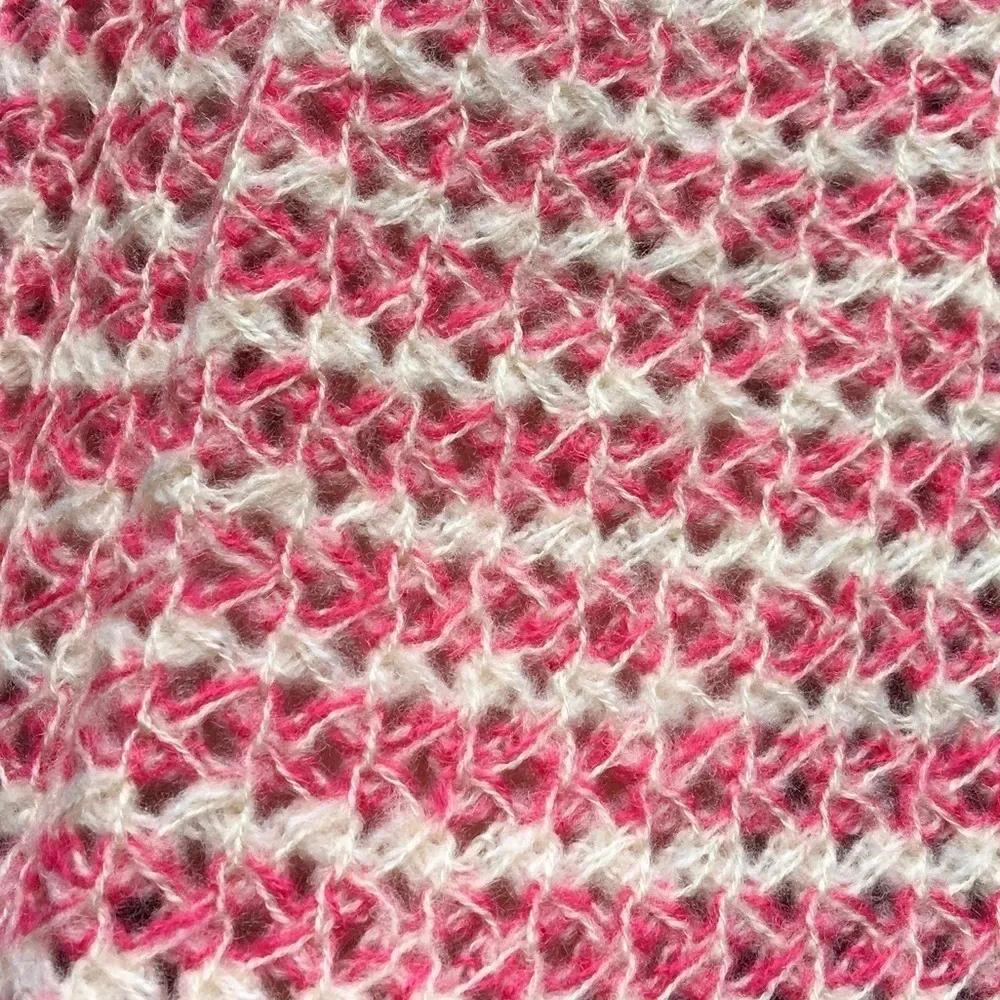 WAYF Nordstrom Open Knit Pullover Sweater Pink White Winter Fall Autumn NWT M - Image 8