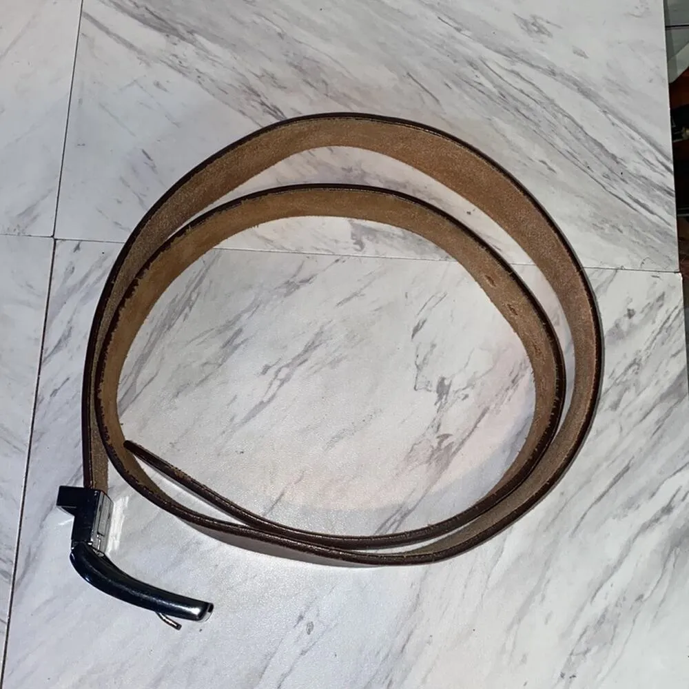 Men's Brown Leather Belt Size 44 - Image 3
