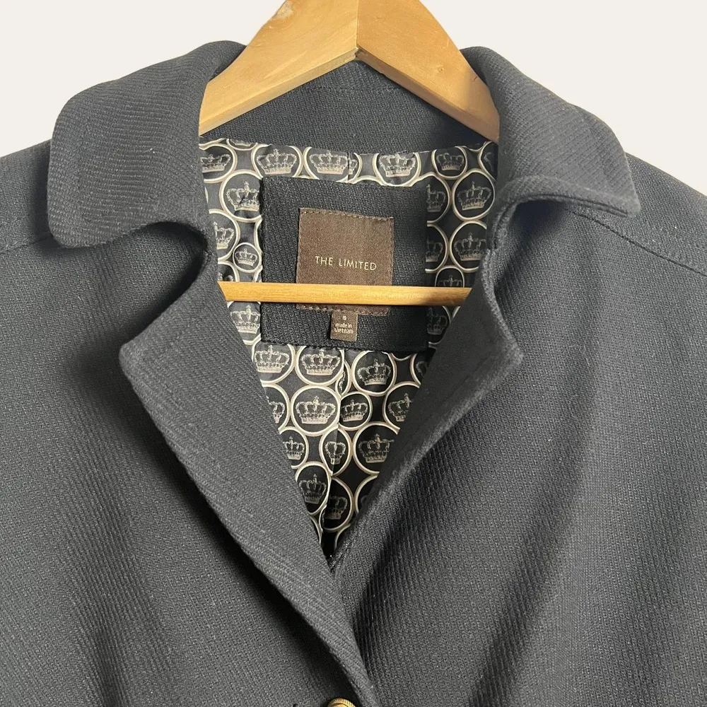 The Limited  Black Single Breasted Button Front Blazer Jacket Size S - Image 2