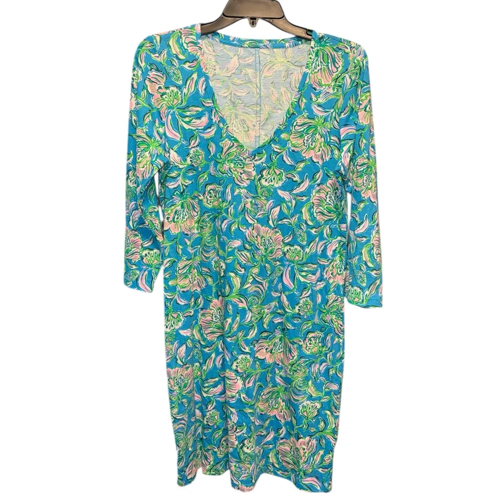 Lilly Pulitzer Tessa Dress M Cumulus Blue Chick Magnet Shift Resort Coastal - Image 5