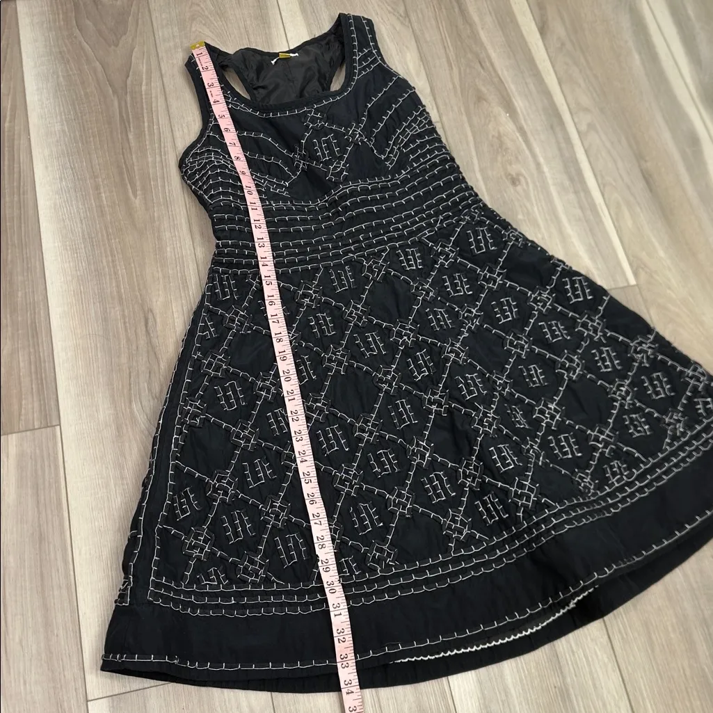 Anthropologie Leifsdottir quilted geometric fit and flare dress size 6 - Image 8