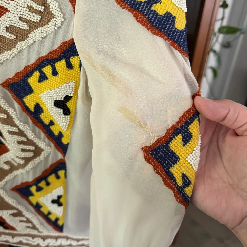 Diane von Furstenberg Beaded Cropped Silk Dinner Jacket - Image 8