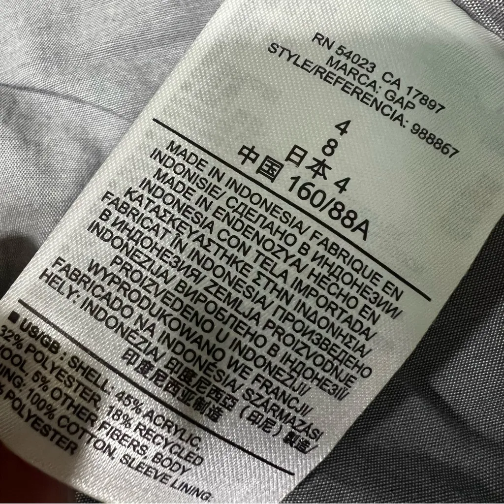 GAP Academy 2 button blazer Light Blue gray size 4 - Image 5