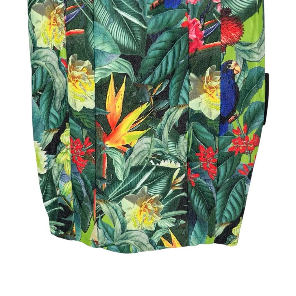 Anonymous Addiction Tropical Floral Leaf Print Dress size Large NWT Sleeveless Green - Image 4