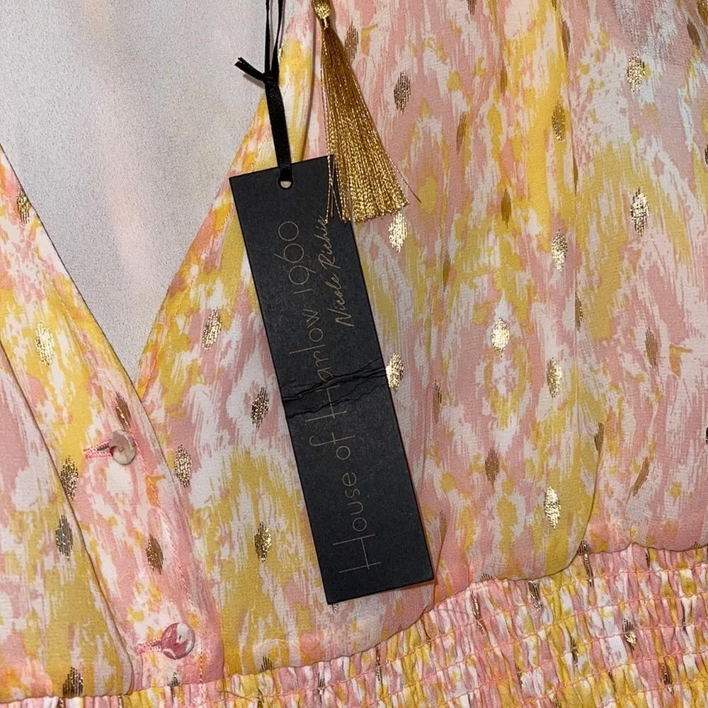 NWT House of Harlow 1960 Floral Metallic Maxi Dress - Image 15