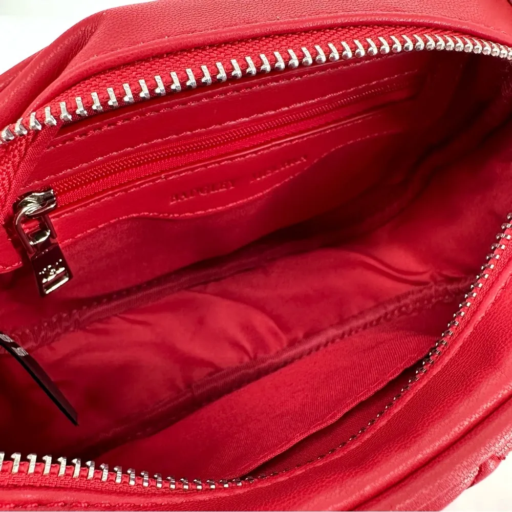 Badgley Mischka Red Diamond Quilted Camera Crossbody Bag with Pearls NWT - Image 10
