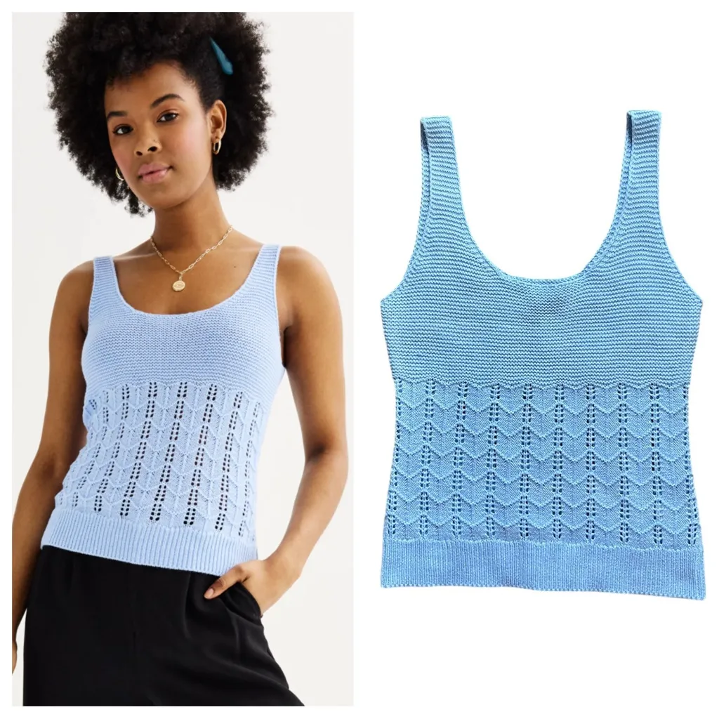 SO  Juniors' Pointelle Sweater Tank Top - Image 2