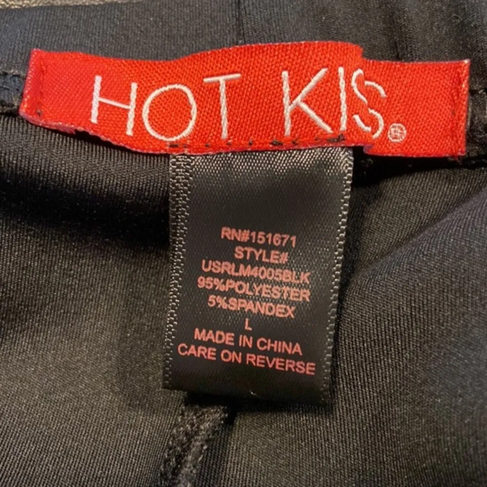 Hot Kiss Women’s Maternity Black Faux PU Leather Leggings Skinny Size Large NWT - Image 6