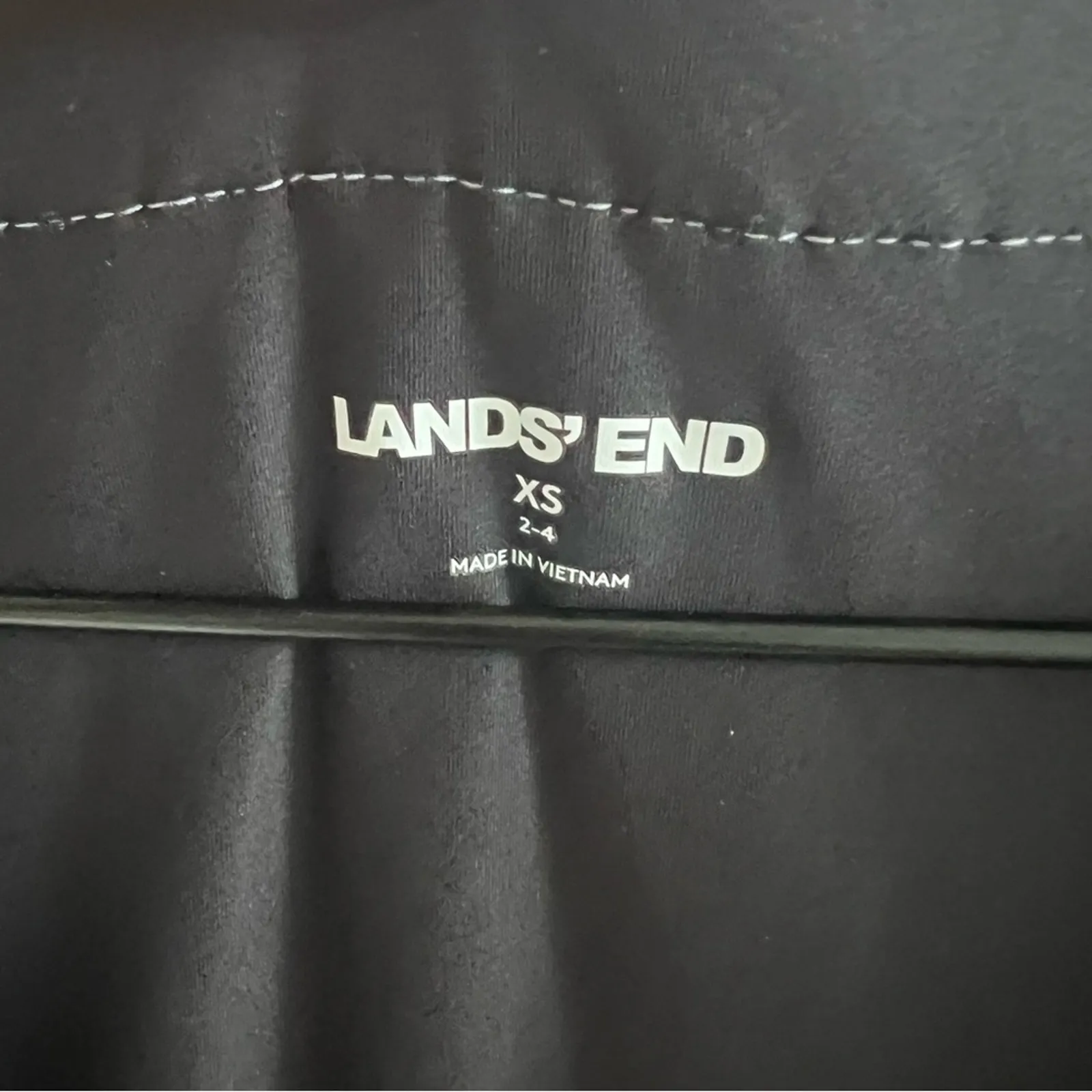 Lands' End Black Nylon Blend Dress White Trim Swim Summer Travel XS - Image 8