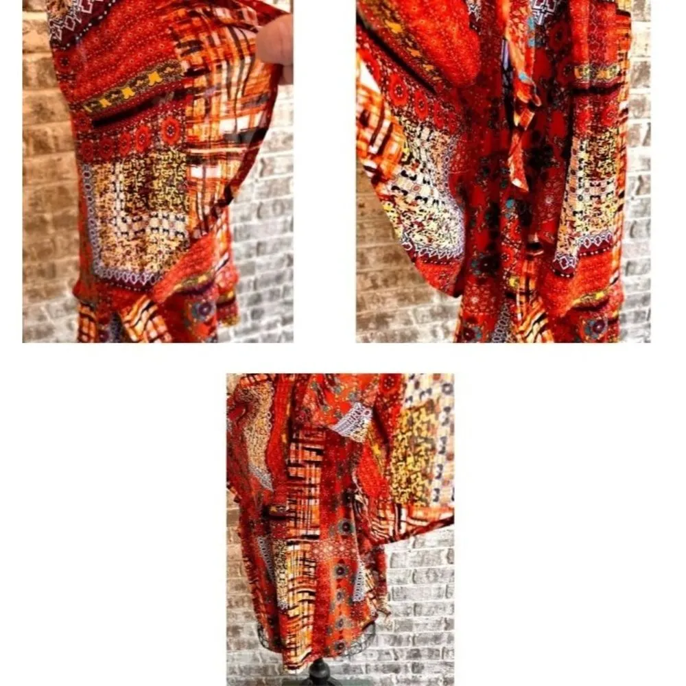 Ava & Grace Woman Asymmetrical Overlay Top 3X Floral Abstract Dolman Sl… - Image 7