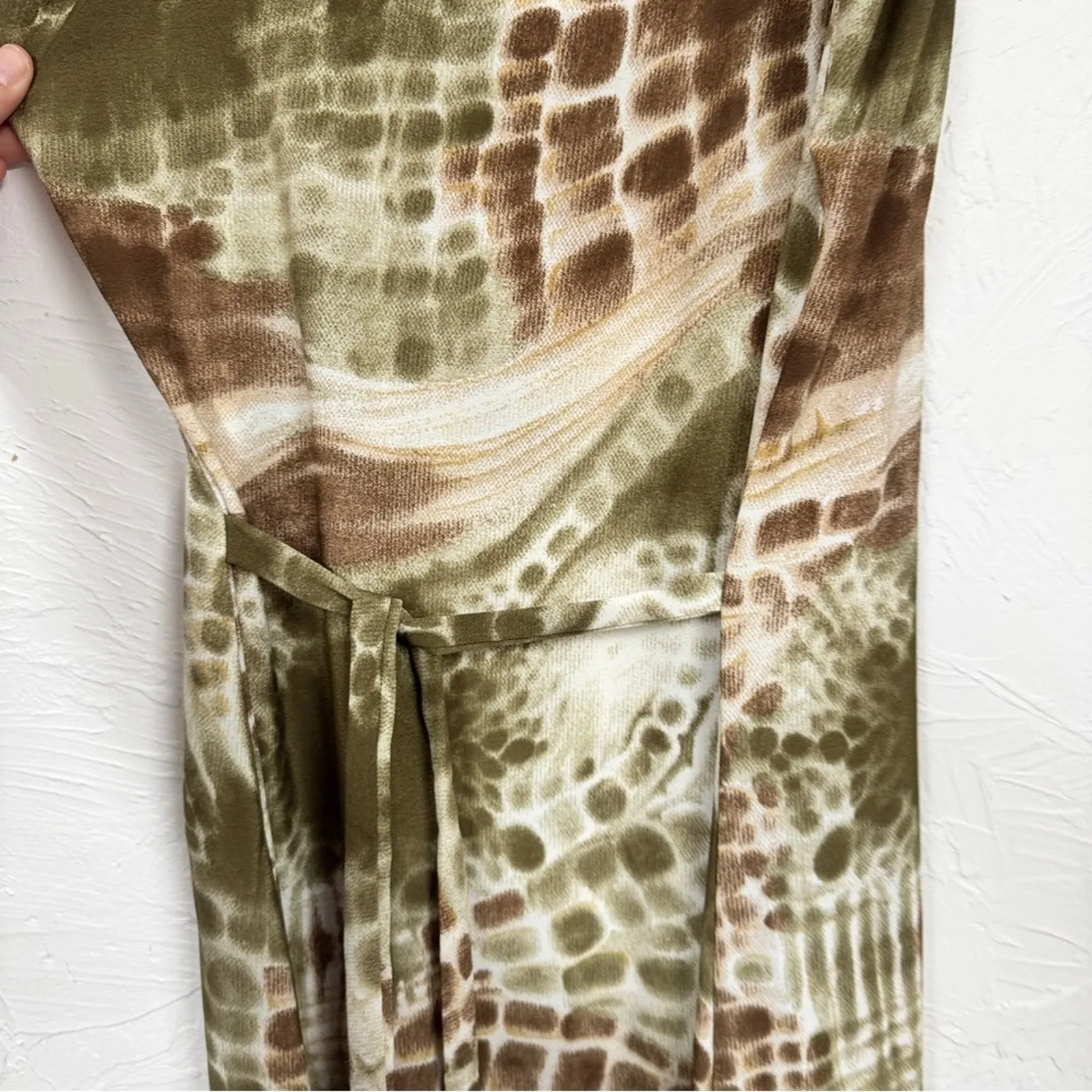 Fiuretti Brown Green Tie Dye Sleeveless Maxi Dress Womens M Beachy Summer Casual Size M - Image 3
