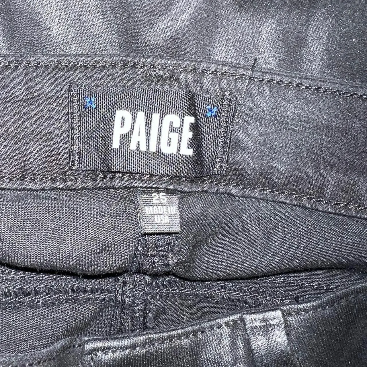 PAIGE Verdugo Ultra Skinny Coated Black Jeans tag 25 2/4 - Image 7