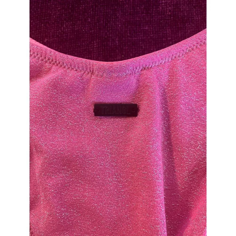 TRIANGL Mica Nell Sparkle Bikini Bottom Size Small S Cheeky Pink Shimmer - Image 4
