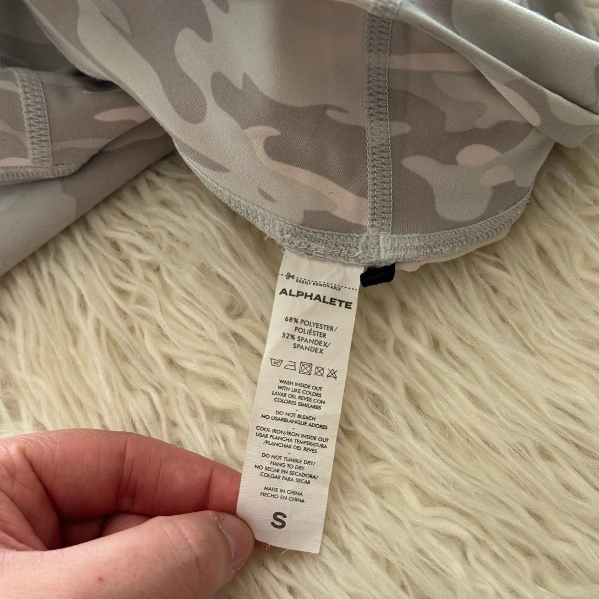 Alphalete Surface Power Leggings White Camo Size Small - Image 9