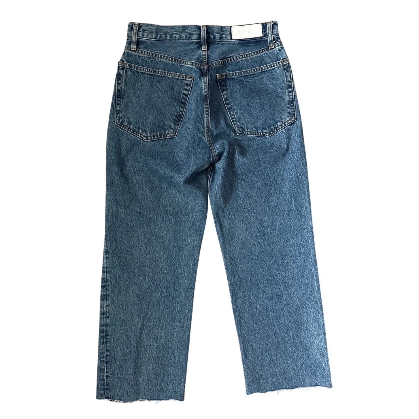 RE/DONE 90’s Crop Low Slung High-Rise Raw Hem Jeans in Blue Mere Size 26 - Image 3