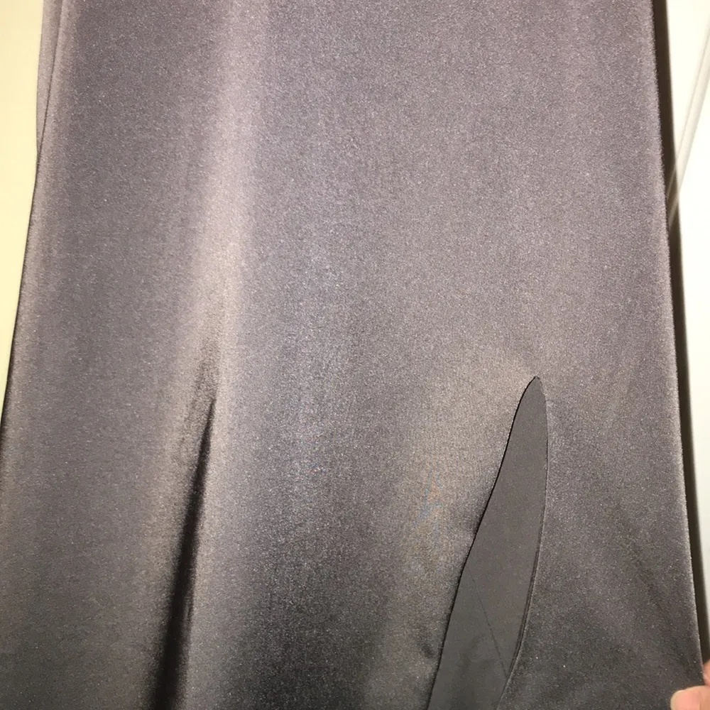 La Femme Gray Beaded Halter Cutout Open Back Formal Prom Dress - Image 3