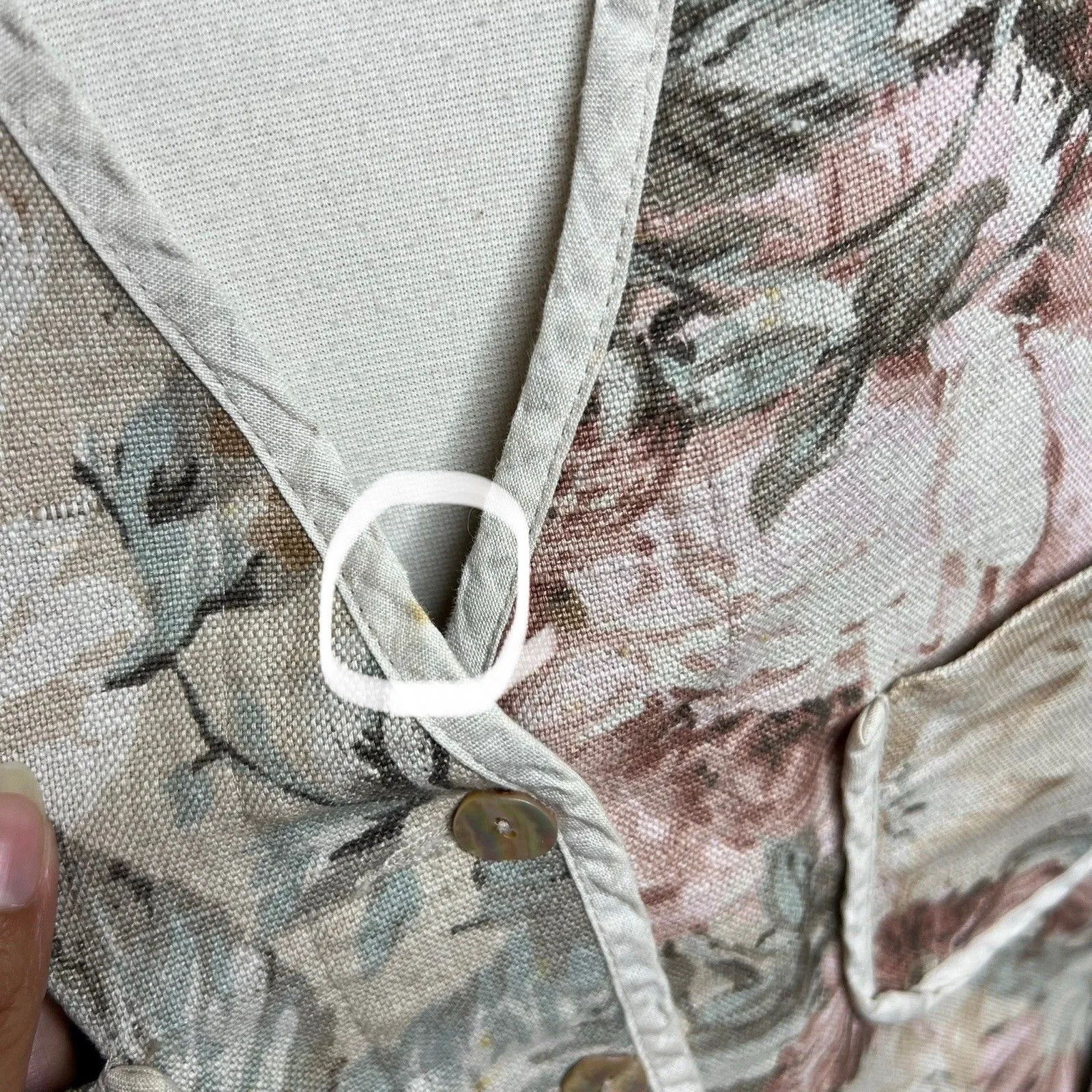 3/$30 VTG Karen Kane Vest Womens Medium Neutral Linen Cotton Floral Cottagecore - Image 7