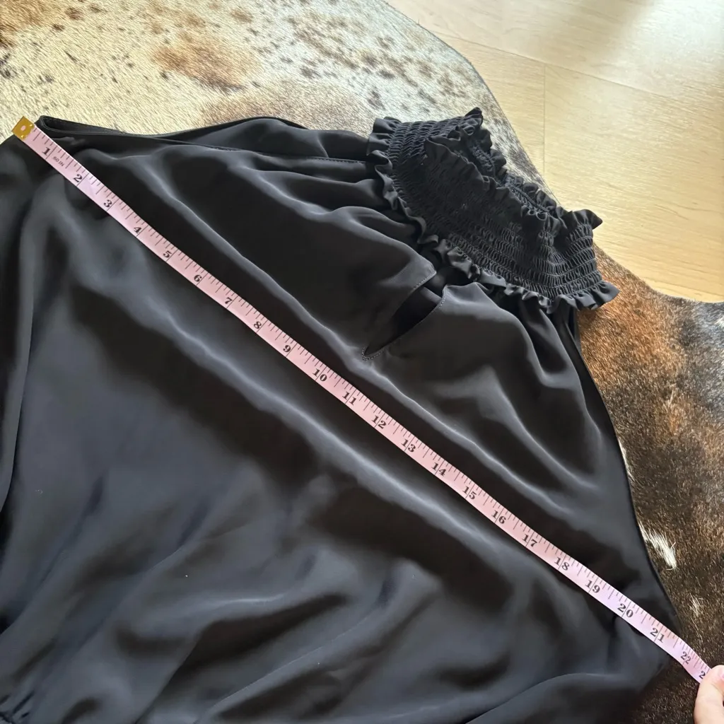 AMANDA UPRICHARD Black‎ Kimmie Dress Mini Smock Waist High Neck Size Large - Image 11