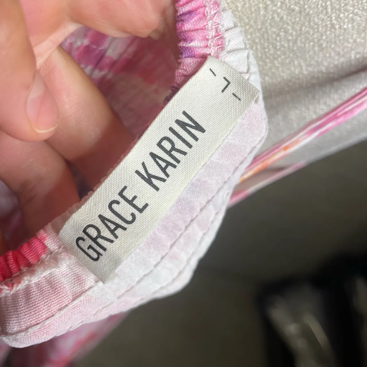 Grace Karin Womens Pink Orange Floral Tie Front Smocked Maxi‎ Dress Large - Image 5