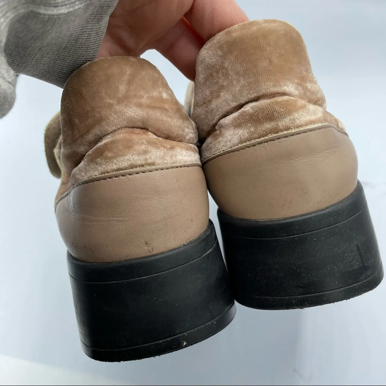 Free People Pink Velvet Platform Velcro Sneakers Womens 37 Funky - Image 6