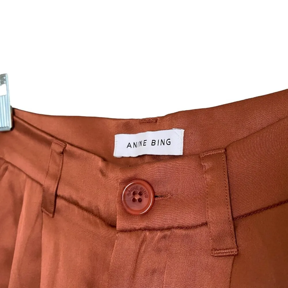 Anine Bing Carrie Pant in Silk Terracotta - Image 4