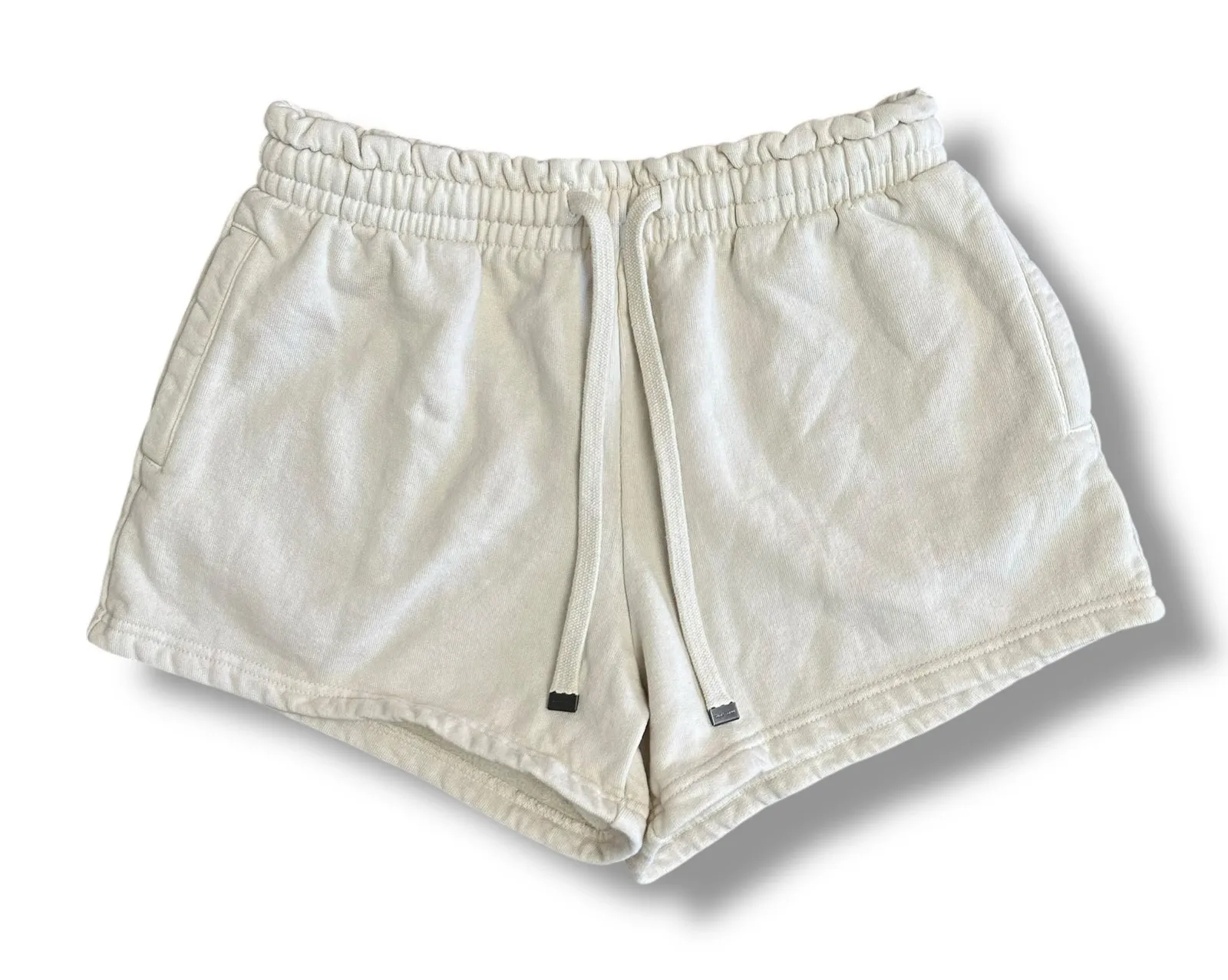 Talentless 100% Cotton Fleece Lounge Shorts Women’s Medium Cream Off White - Image 1