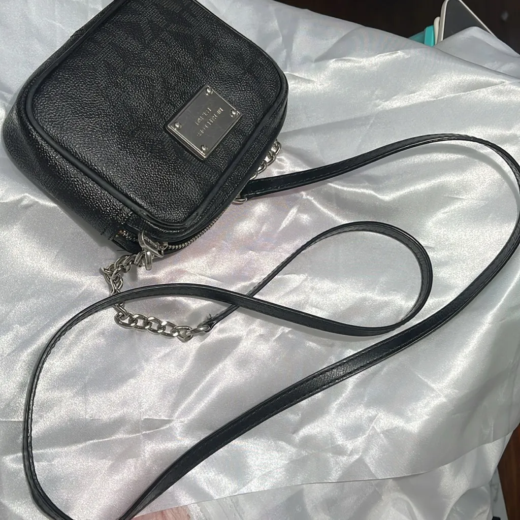 Michael Kors Collection Black Crossbody Bag with Silver Accents - Image 7