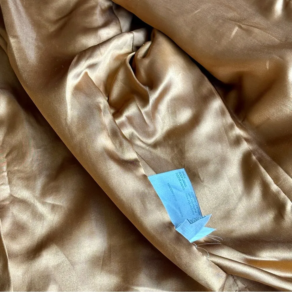 Wilson Maxima Women Sz L Brown Leather Button Up Blazer Jacket Boho Chic Western - Image 12