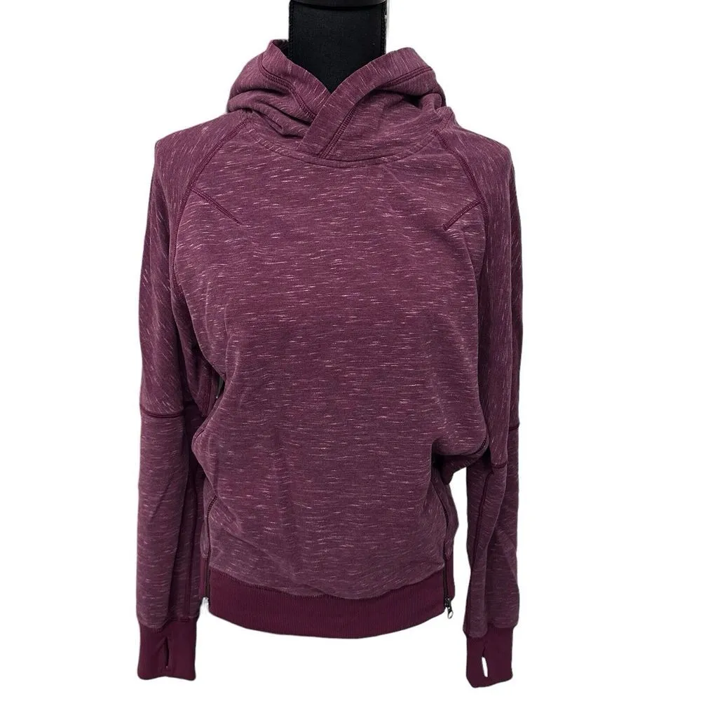 Lululemon Hoodie size 2 & Roam Pullover Side Zip Sweatshirt Heathered Rust Berry - Image 4