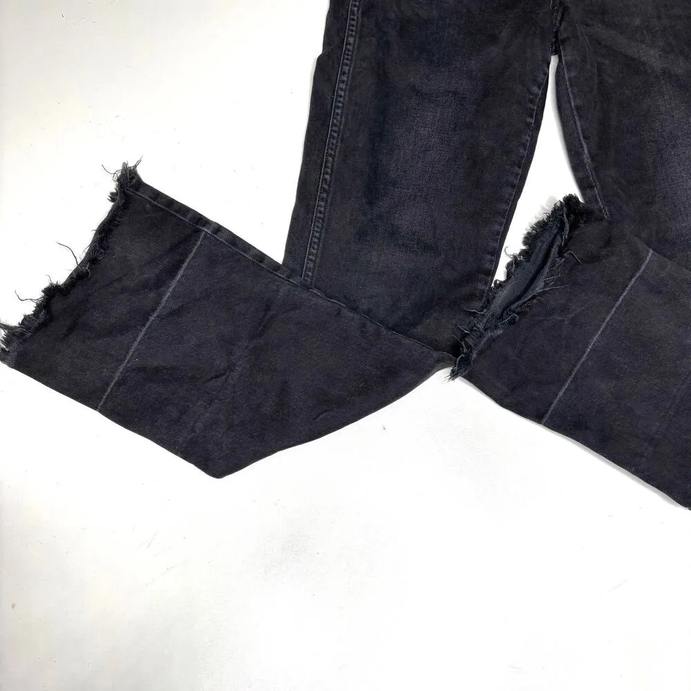 AMO Black High Waist Straight Leg Bella Released Hem Black Magic Jeans 25 - Image 2