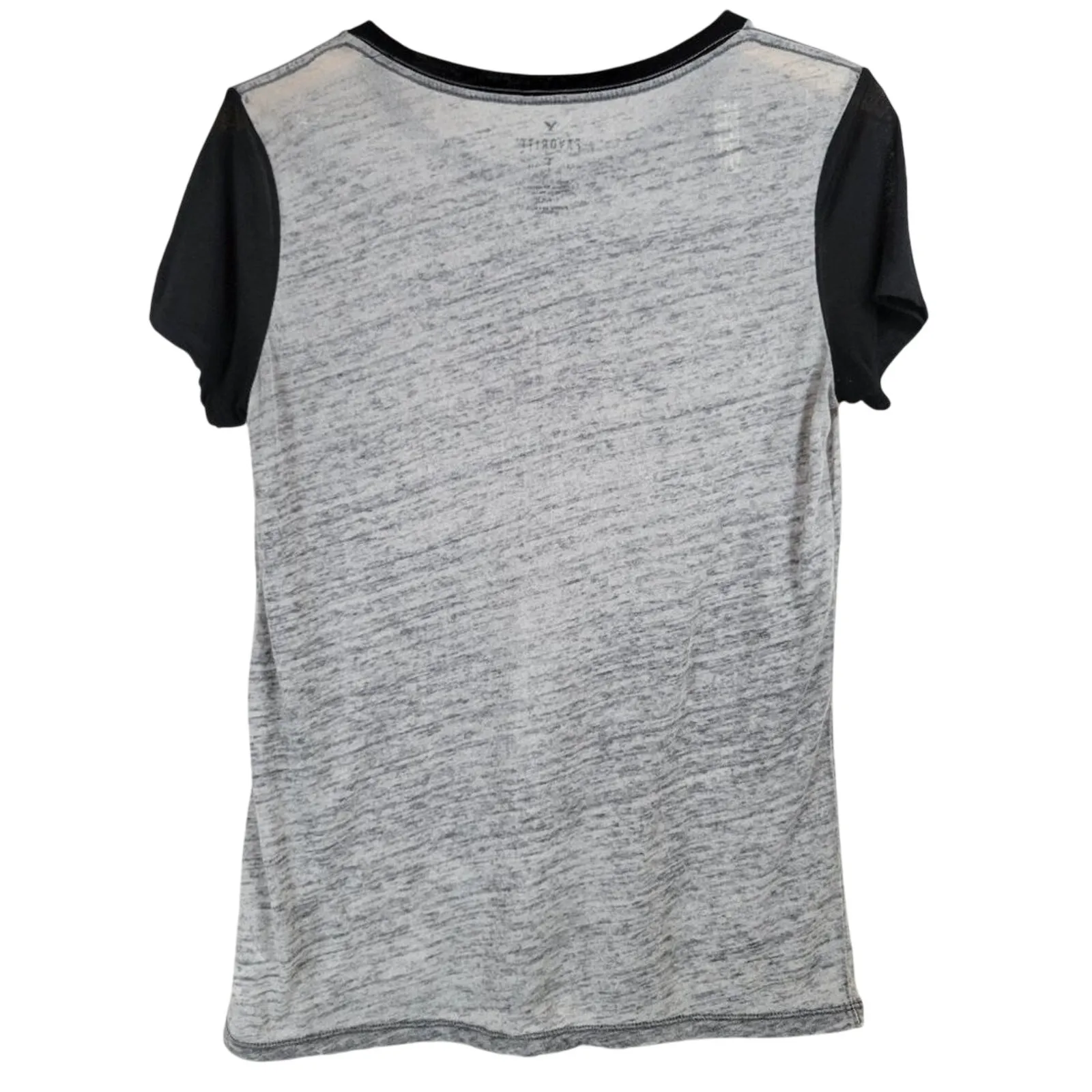 American Eagle Outfitters‎ Women Gray Black Favorite T Shirt Size S - Image 3