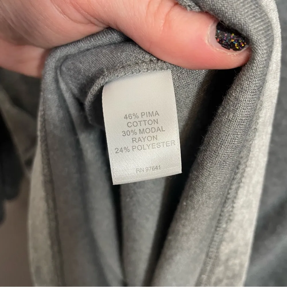 Pure Jill Shift Dress Gray Velour Pima Cotton Blend Raglan Long Sleeve - Image 7