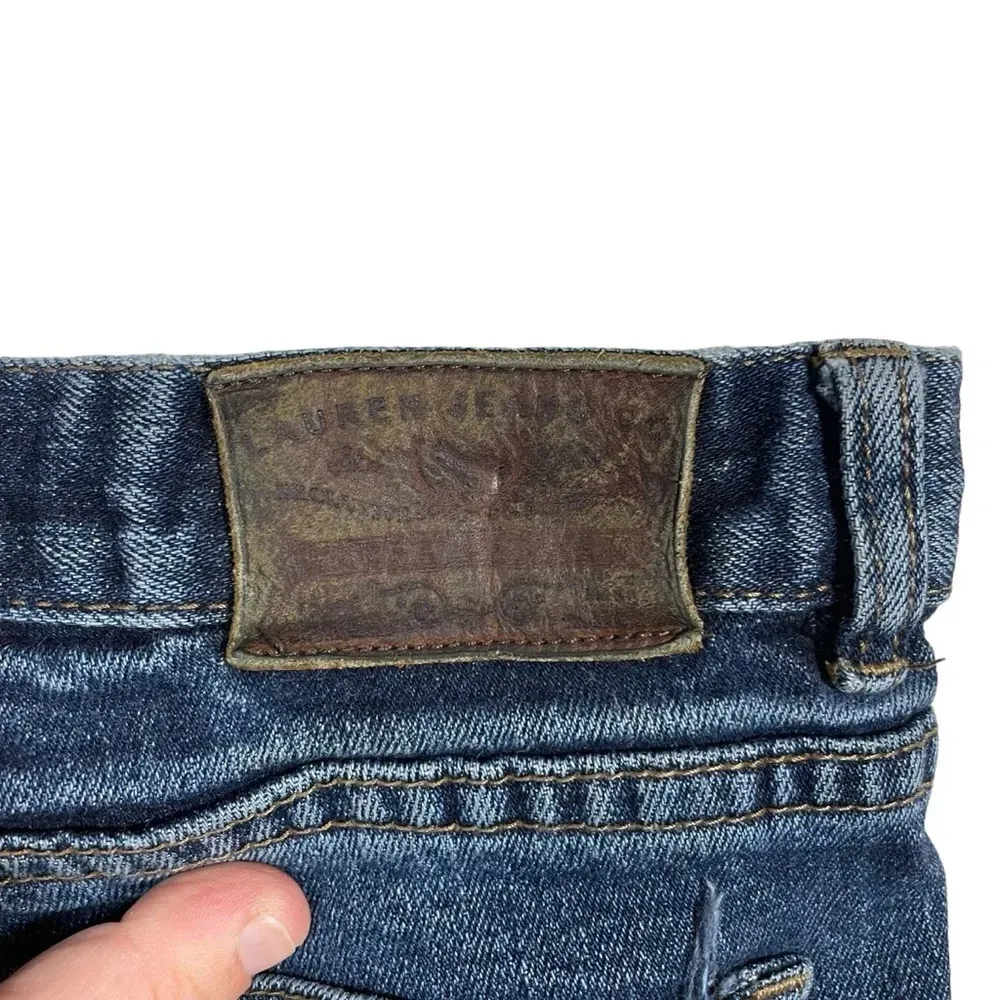 Lauren Ralph Lauren High Rise Distressed Denim Shorts in Dark Wash Size 6 - Image 4