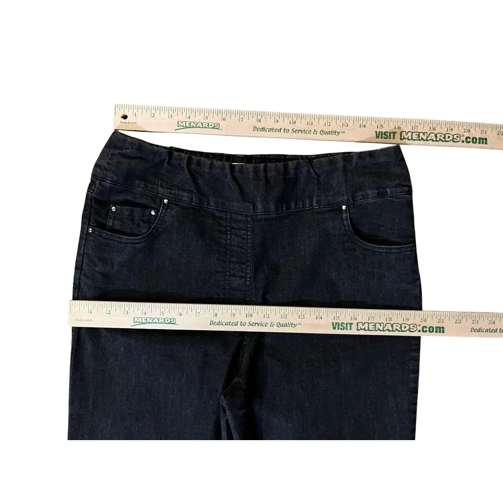 Blair Pull-On Black Jeans Womens 14 Stretch Denim Comfort Straight Leg Used - Image 9