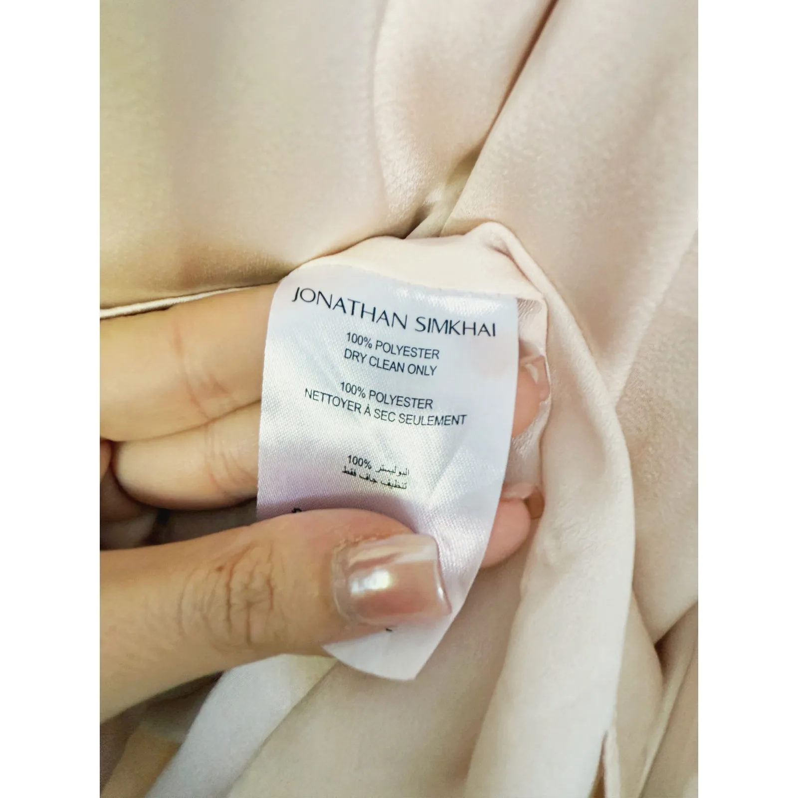 Jonathan Simkhai Long Sleeve Blouse Medium Cream Champagne Quiet Luxury - Image 5