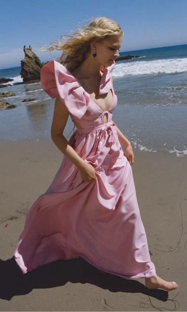 For Love & Lemons Dress Miriam Maxi Pink - Image 2