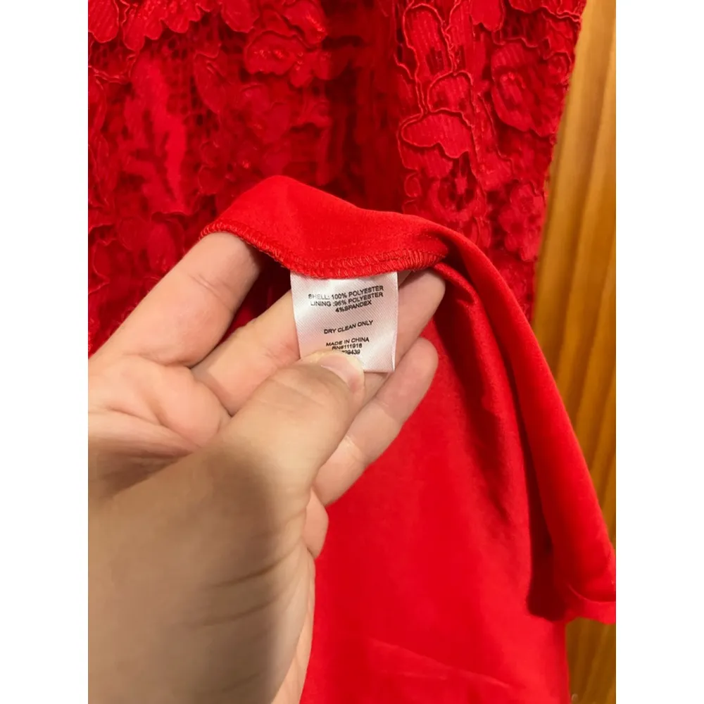 New with Tag Yumi Kim Red Lace Night Out Evening Save the Date Midi Dress - Image 4