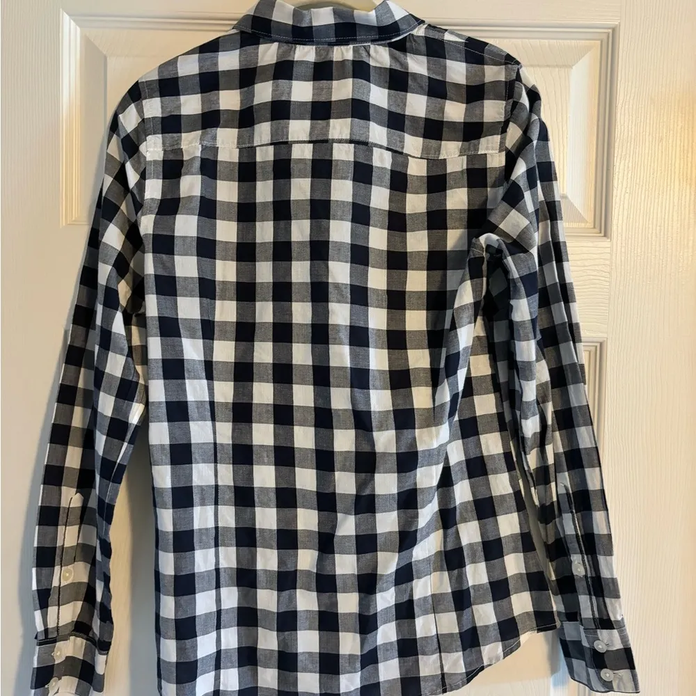 Navy Black and White Plaid Flannel - Image 2