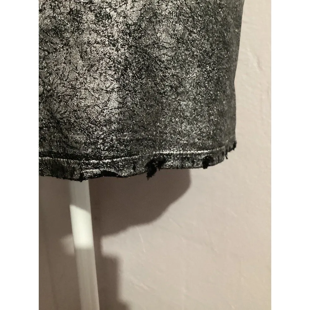 rta Nicola Metallic Tee Black Silver Cotton Cashmere Distressed T - Image 6