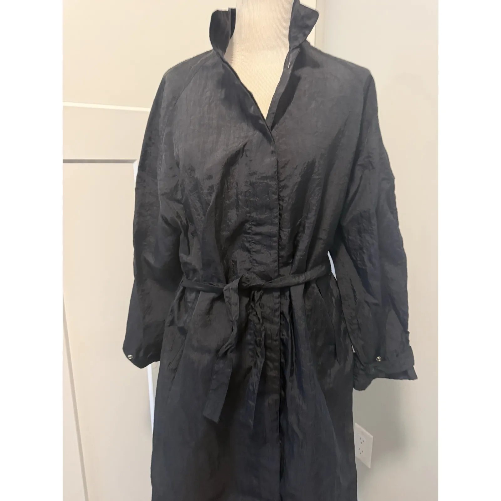 Esprit Vintage polyester trench coat Oversized Medium Vintage Black - Image 3