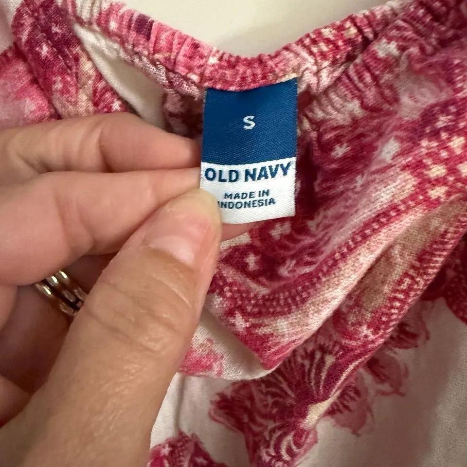 Old Navy Pink and white Dress size small - Image 4