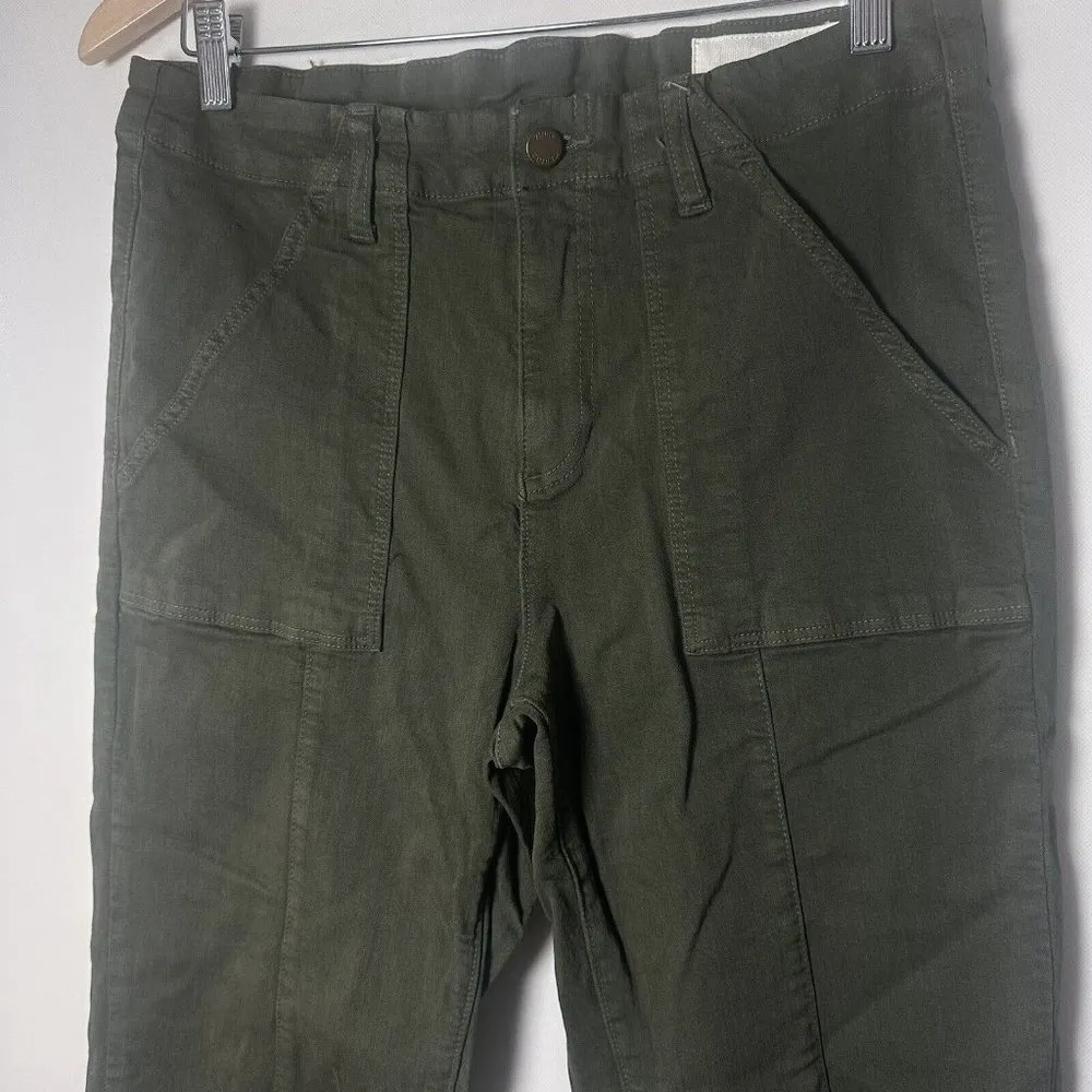 Vince Camuto Pants Womens Moto Lace Up Cuff Skinny Ankle Stretch Green Size 12 - Image 5