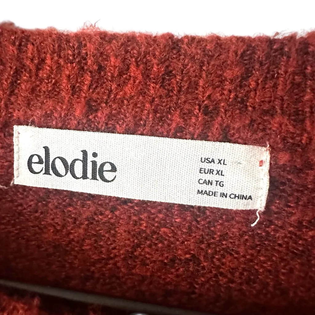Elodie Rust Red Oversized Sweater XL Dropped Shoulder Textured Knit - Image 5