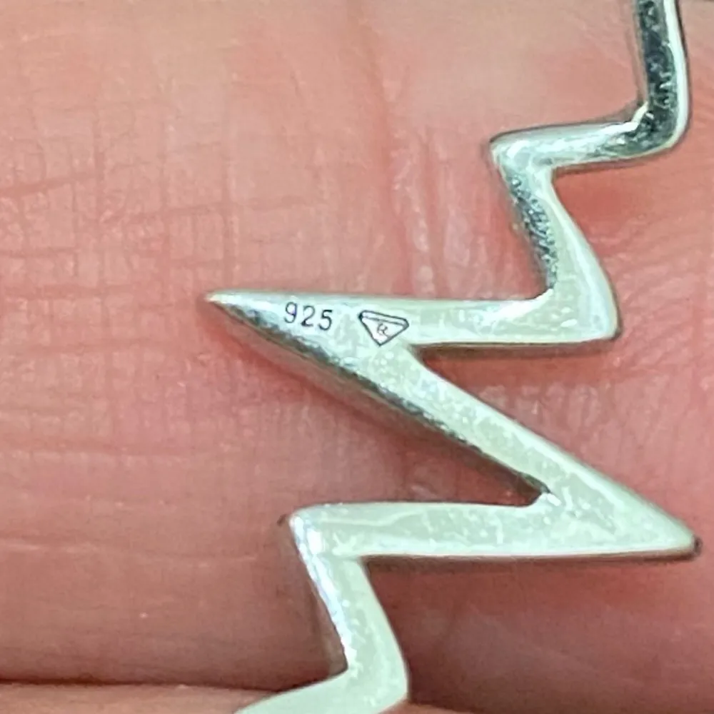 925 Sterling Silver CZ Stones Heartbeat Heart Slider Bracelet - Image 12