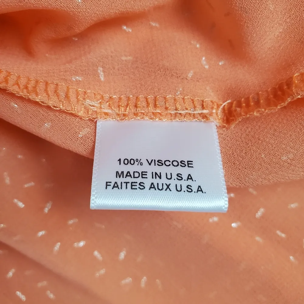 MISA LOS ANGELES small (S) coral peach gold foild confetti ruffles mini dress - Image 6