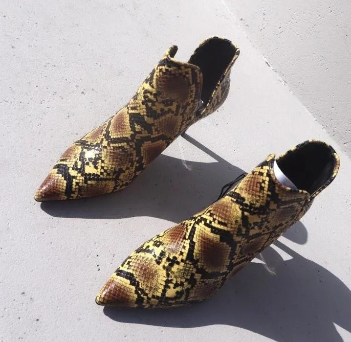 Snake Print Ankle Bootie - Image 9